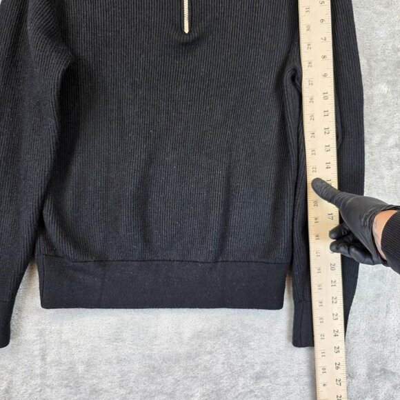 Armani Exchange A|X Sweater Mens Medium Black Half Zip Mock Neck Ribbed Knit - Picture 4 of 11